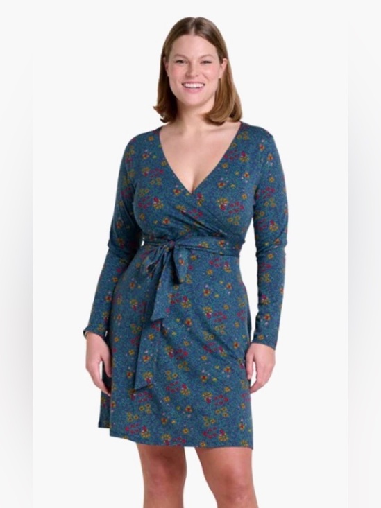 Toad&Co Dresses & Skirts - NWT [Toad&Co] Cue Wrap V-Neck Long-Sleeve Stretch Tie Dress w/ Pockets Women’s M